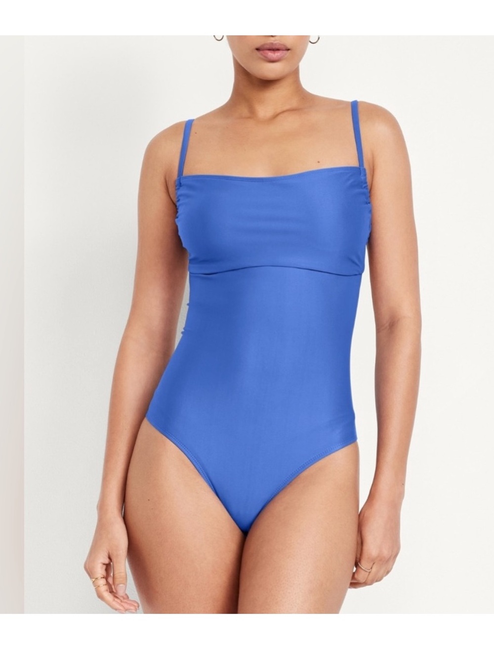 Old Navy Blue Matte One-Piece Swimsuit blue size xl euc